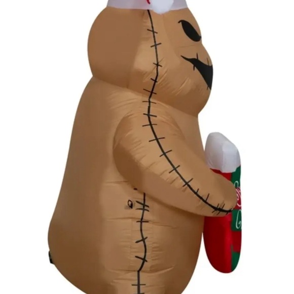 Nightmare Before Christmas Santa Oogie Boogie Stocking 5 Ft Inflatable Gemmy LED - Picture 4 of 9